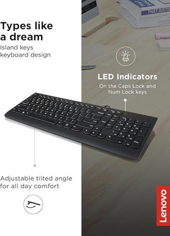 Lenovo GX30M39655 Q Kablolu Siyah Klavye