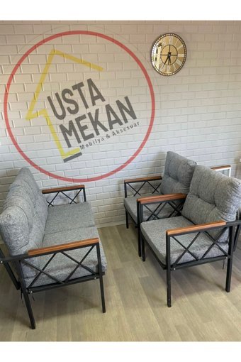 Usta Mekan Elegant Metal 4'lü Bahçe Koltuğu Krem