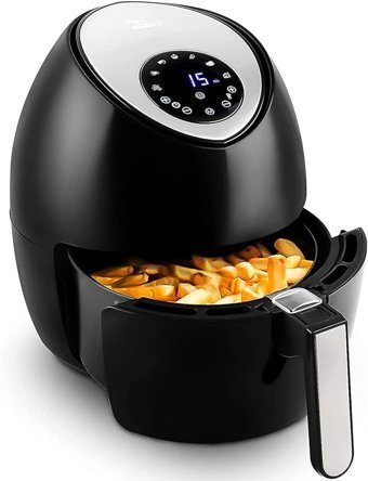 Uten Airfryer 4.5 lt Tek Hazneli Led Ekranlı Sıcak Hava Fritözü Siyah