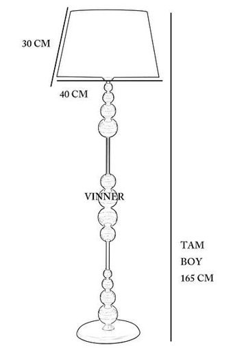 Vinner Pekin Modern Tekli Metal Tek Ayaklı Silindir Lambader Gri