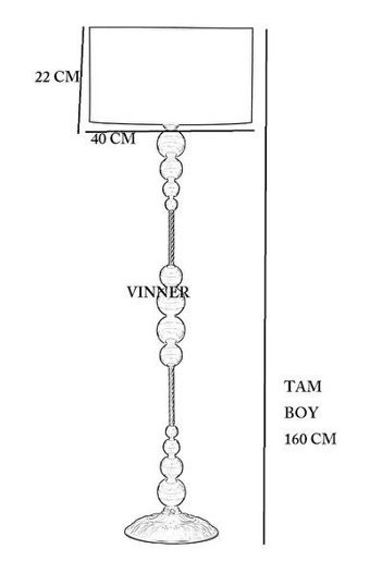 Vinner Pekin Modern Tekli Metal Tek Ayaklı Silindir Lambader Krem