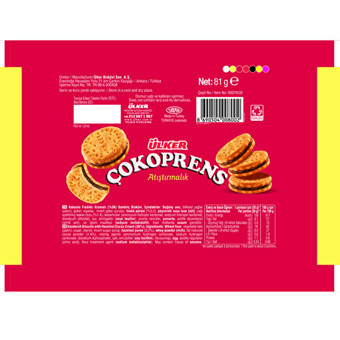 Ülker Çokoprens Çikolatalı Bisküvi 18x81 gr