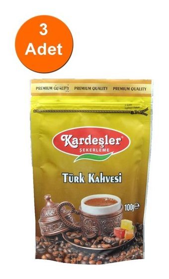 Kardeşler Sade Orta Kavrulmuş Türk Kahvesi 3x100 gr
