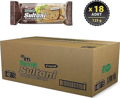 Eti Burçak Üzümlü Bisküvi 18x123 gr