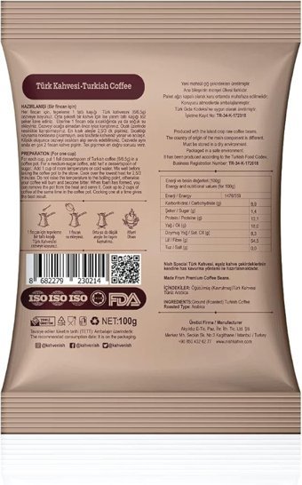 Nish Sade Orta Kavrulmuş Türk Kahvesi 10x100 gr