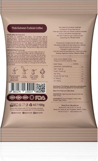 Nish Sade Orta Kavrulmuş Türk Kahvesi 5x100 gr