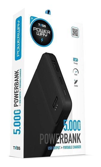Powerway TXS5 5000 mAh Powerbank Siyah