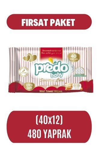 Predo Baby Ultra Soft 40 Yaprak 12'li Paket Islak Mendil