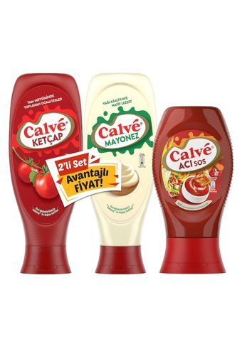 Calve Acısız Ketçap 600 gr + Mayonez 540 gr + Acı Sos 265 gr