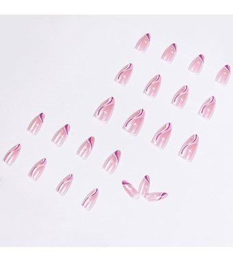 Tips Art Parlak 24'lü Oval Lila - Mor - Pembe Takma Tırnak