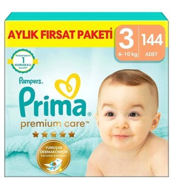 Prima Premium Care 3 Numara Bebek Bezi 144 Adet