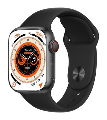 Ferrucci S8plus Ultra Long Standby Su Geçirmez 45 mm Silikon Kordon Dikdörtgen Unisex Akıllı Saat Siyah