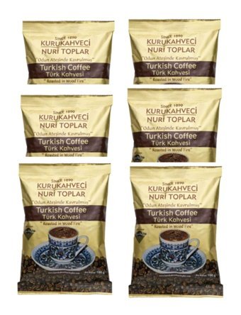 Nuri Toplar Sade Orta Kavrulmuş Türk Kahvesi 6x100 gr