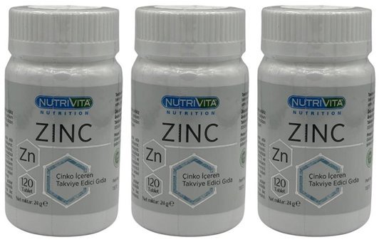 Nutrivita Nutrition Zinc Yetişkin Çinko 3x120 Adet