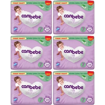 Canbebe 7 Numara Cırtlı Bebek Bezi 6x28 Adet