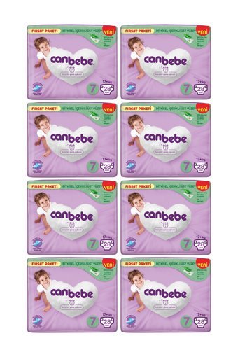 Canbebe 7 Numara Cırtlı Bebek Bezi 8x28 Adet