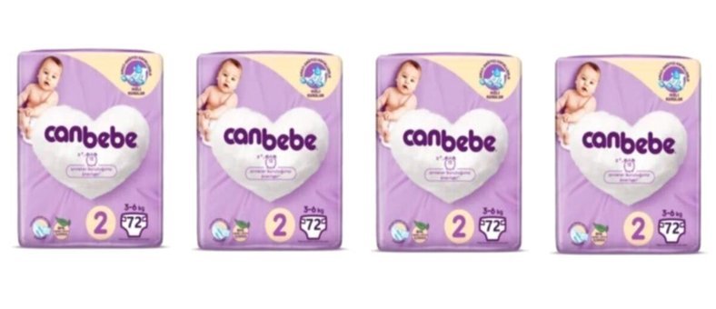 Canbebe Fırsat Paketi Mını 2 Numara Bantlı Bebek Bezi 4x72 Adet