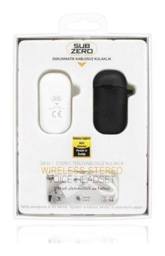 Subzero SW33 TWS Android iOS Uyumlu Tek Mikrofonlu Bluetooth 5.0 Silikonsuz Kablosuz Kulak İçi Bluetooth Kulaklık Beyaz