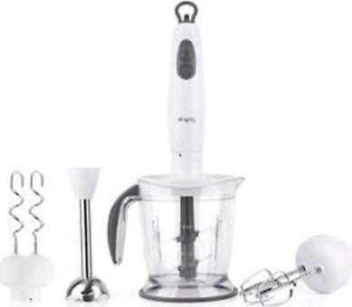 King Completo 1700 ml Plastik Hazneli Turbolu 4 Bıçaklı 7'li Blender Seti Beyaz