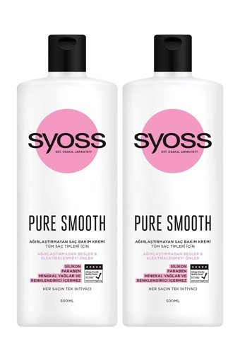 Syoss Pure Smooth Nemlendirici Saç Kremi 2 x 500 ml