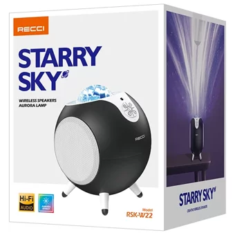 Recci RSK-W22 Starry Sky Bluetooth Hoparlör Siyah