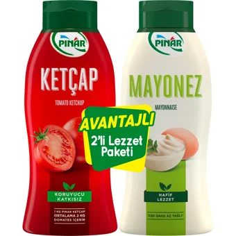 Pınar Acısız Ketçap 600 gr + Mayonez Light 350 gr