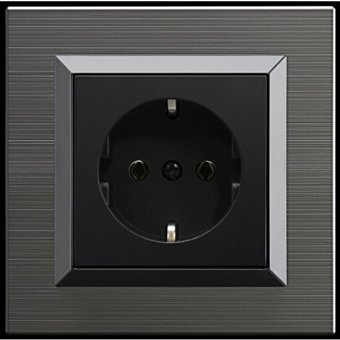 Ovivo Quantum Çerçeveli Topraklı İç Mekan Tekli Elektrik Prizi Gri