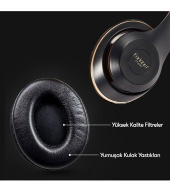 Earldom Bh42 Kulak Üstü Kablosuz Bluetooth Kulaklık Altın