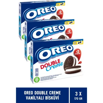 Oreo Double Vanilyalı Bisküvi 3x170 gr
