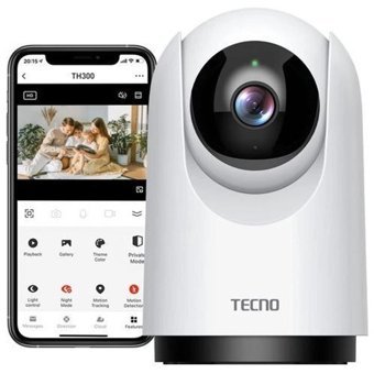 Tecno TH300 Ethernet Mini 1 Kameralı 360 Derece Dönen Gece Görüşlü IP İç Mekan Kablolu Güvenlik Kamerası