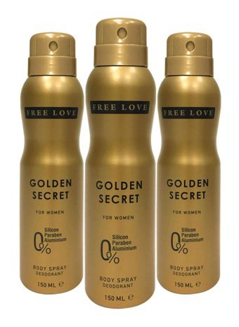 Free Love Golden Secret Sprey Kadın Deodorant 3x150 ml