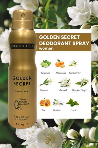 Free Love Golden Secret Sprey Kadın Deodorant 6x150 ml