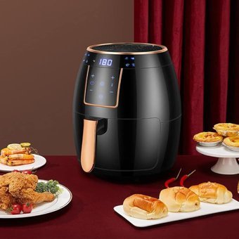 Tenglan Airfryer 5.5 lt Tek Hazneli Led Ekranlı Yağsız Sıcak Hava Fritözü Siyah