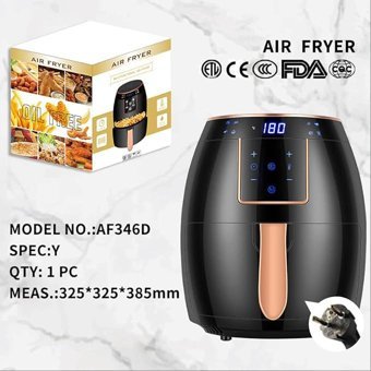 Tenglan Airfryer 5.5 lt Tek Hazneli Led Ekranlı Yağsız Sıcak Hava Fritözü Siyah
