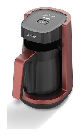 Simfer Damak SK-5702 1 Hazneli 4 Fincan Kırmızı Türk Kahvesi Makinesi