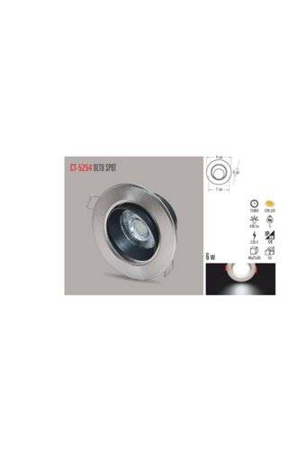 Cata Ct 5254 Metal Tekli Başlık Yuvarlak Gömme Led Spot Armatür Gri