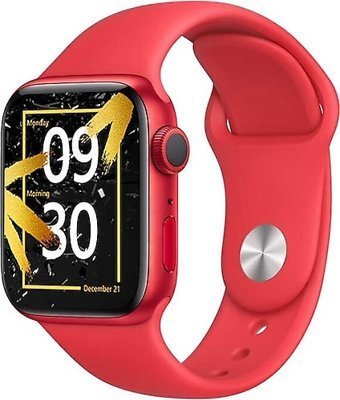 Wiwu SW01 SE Su Geçirmez 45 mm Silikon Kordon Kare Tansiyon Ölçen Unisex Akıllı Saat Kırmızı
