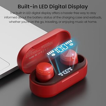 Tozo T12 Kulak İçi Kablosuz Bluetooth Kulaklık Kırmızı