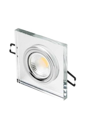 Cata Ct-6556 G10 Cam Tekli Başlık Kare Gömme Led Spot Lamba Gri