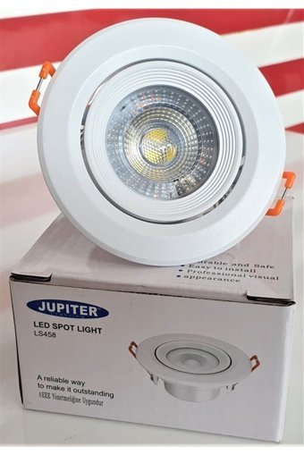 Jupiter Ls458 Plastik Tekli Başlık Yuvarlak Gömme Led Spot Lamba Beyaz