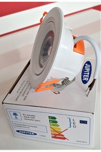 Jupiter Ls458 Plastik Tekli Başlık Yuvarlak Gömme Led Spot Lamba Beyaz