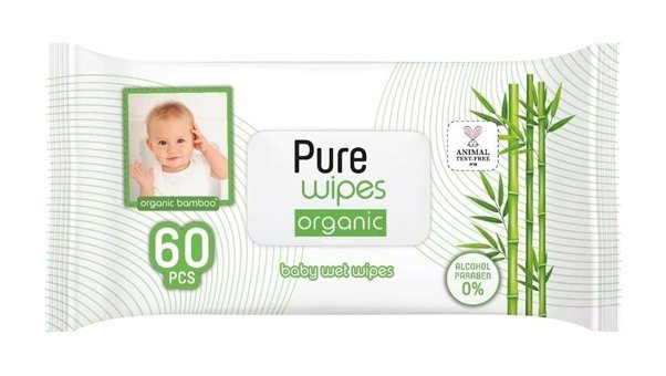 Pure Baby Organik Bambu Özlü 90 Yaprak 3'lü Paket Islak Mendil