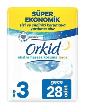 Orkid Extra Hassas Cesaret İnce 28'li Hijyenik Ped 3 Adet