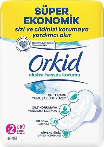 Orkid Extra Hassas Koruma İnce 16'lı Hijyenik Ped 2 Adet