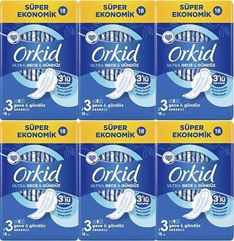 Orkid İnce 18'li Hijyenik Ped 6 Adet