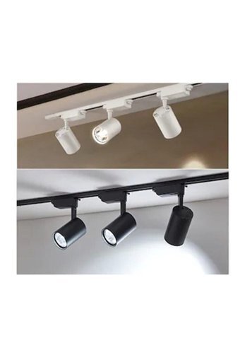 Zmr Metal 3'lü Başlık Silindir Sıva Üstü Led Ray Spot Siyah