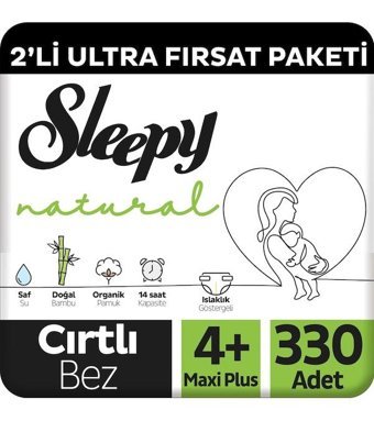Sleepy Natural 4 Numara Cırtlı Bebek Bezi 330 Adet