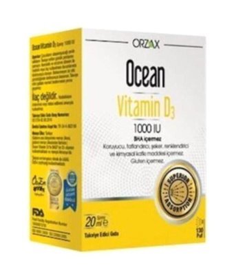 Orzax Ocean Vitamin D3 Yetişkin Vitamin D3 20 ml