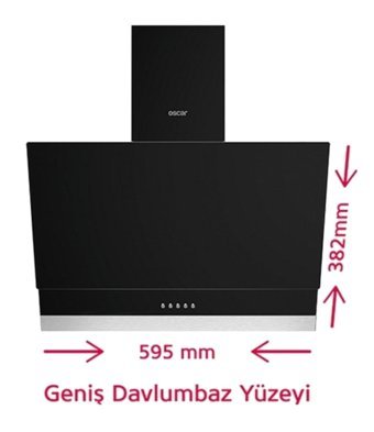 Oscar T5658SM Siyah Duvar Tipi Davlumbaz