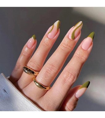 Tips Art Parlak 24'lü Oval Haki Takma Tırnak